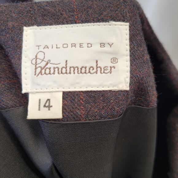 Tailored by Handmacher Vintage 80s Wool Skirt Suit Union Made, 14 - Picture 6 of 15